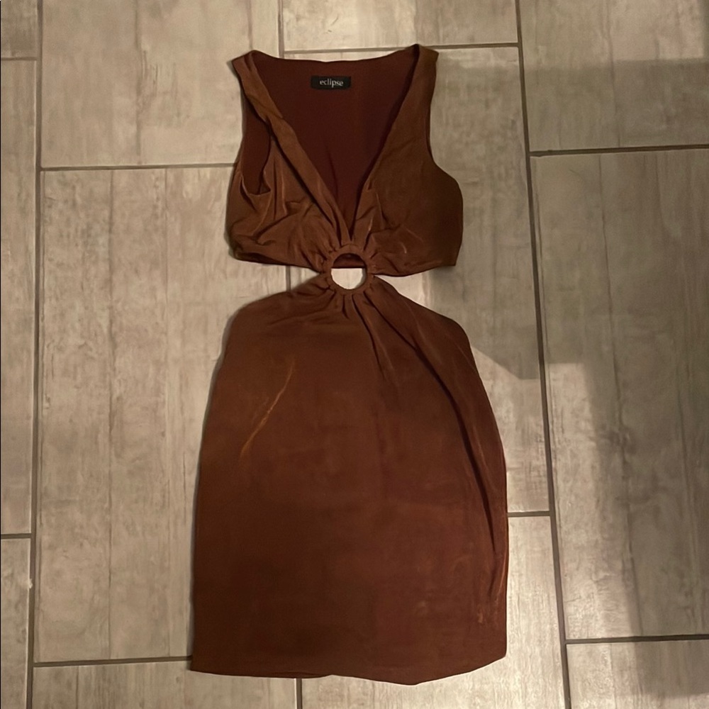 Eclipse Brown Backless Dress